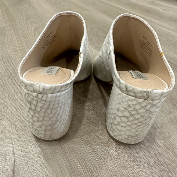 Steve Madden Barrie Faux Snakeskin Pointed Toe Block Heel Mules - Picture 3 of 4